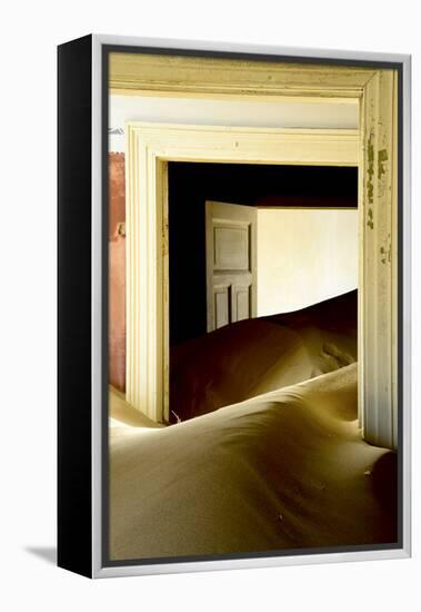 Abandoned House Full of Sand. Kolmanskop Ghost Town, Namib Desert Namibia, October 2013-Enrique Lopez-Tapia-Framed Premier Image Canvas