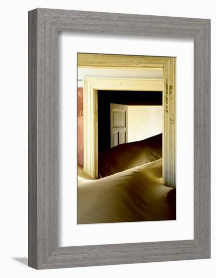 Abandoned House Full of Sand. Kolmanskop Ghost Town, Namib Desert Namibia, October 2013-Enrique Lopez-Tapia-Framed Photographic Print