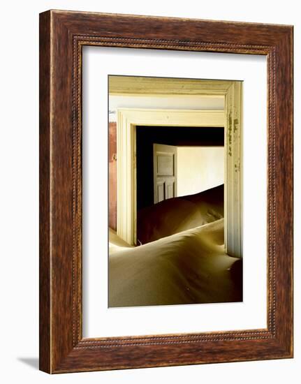 Abandoned House Full of Sand. Kolmanskop Ghost Town, Namib Desert Namibia, October 2013-Enrique Lopez-Tapia-Framed Photographic Print