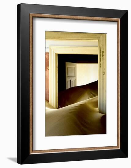 Abandoned House Full of Sand. Kolmanskop Ghost Town, Namib Desert Namibia, October 2013-Enrique Lopez-Tapia-Framed Photographic Print