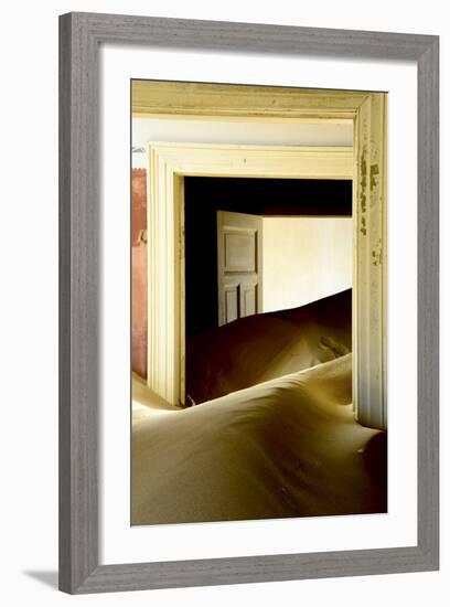 Abandoned House Full of Sand. Kolmanskop Ghost Town, Namib Desert Namibia, October 2013-Enrique Lopez-Tapia-Framed Photographic Print