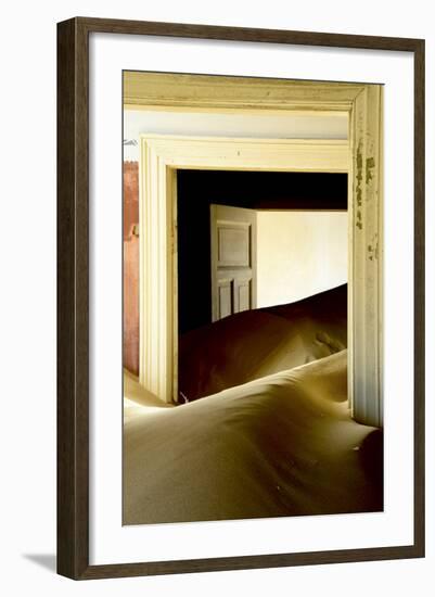 Abandoned House Full of Sand. Kolmanskop Ghost Town, Namib Desert Namibia, October 2013-Enrique Lopez-Tapia-Framed Photographic Print