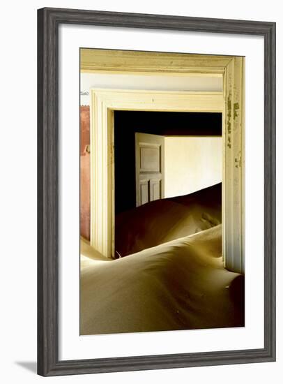 Abandoned House Full of Sand. Kolmanskop Ghost Town, Namib Desert Namibia, October 2013-Enrique Lopez-Tapia-Framed Premium Photographic Print