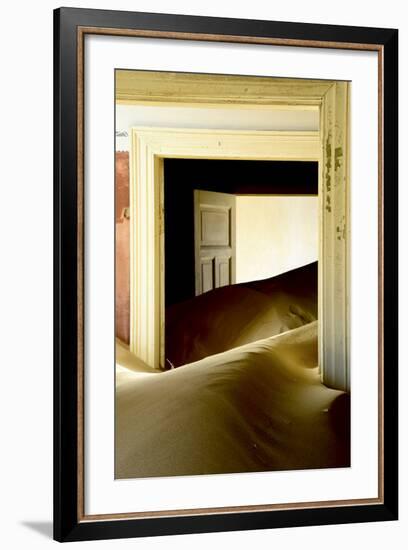 Abandoned House Full of Sand. Kolmanskop Ghost Town, Namib Desert Namibia, October 2013-Enrique Lopez-Tapia-Framed Premium Photographic Print