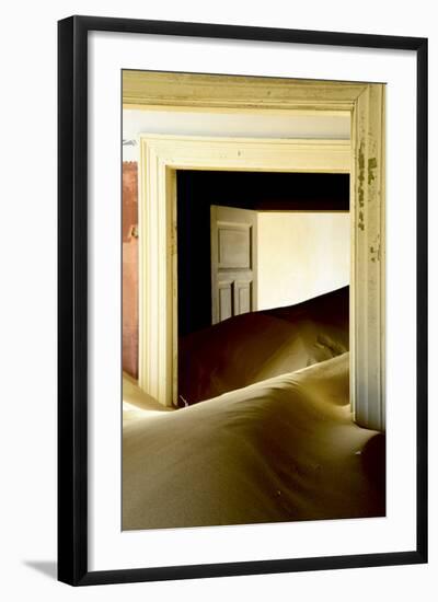 Abandoned House Full of Sand. Kolmanskop Ghost Town, Namib Desert Namibia, October 2013-Enrique Lopez-Tapia-Framed Premium Photographic Print