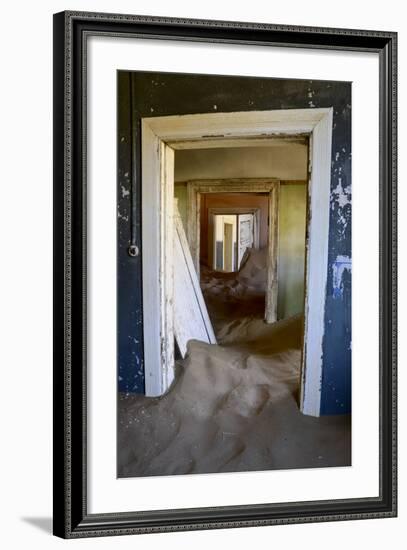Abandoned House Full of Sand. Kolmanskop Ghost Town, Namib Desert Namibia, October 2013-Enrique Lopez-Tapia-Framed Photographic Print