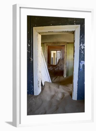 Abandoned House Full of Sand. Kolmanskop Ghost Town, Namib Desert Namibia, October 2013-Enrique Lopez-Tapia-Framed Photographic Print