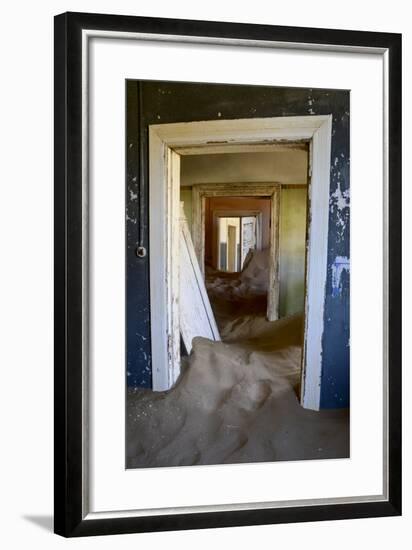 Abandoned House Full of Sand. Kolmanskop Ghost Town, Namib Desert Namibia, October 2013-Enrique Lopez-Tapia-Framed Photographic Print