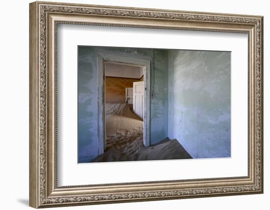 Abandoned House Full of Sand. Kolmanskop Ghost Town, Namib Desert Namibia, October 2013-Enrique Lopez-Tapia-Framed Photographic Print