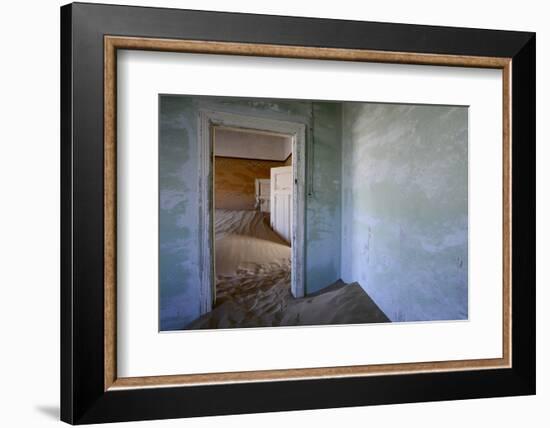 Abandoned House Full of Sand. Kolmanskop Ghost Town, Namib Desert Namibia, October 2013-Enrique Lopez-Tapia-Framed Photographic Print