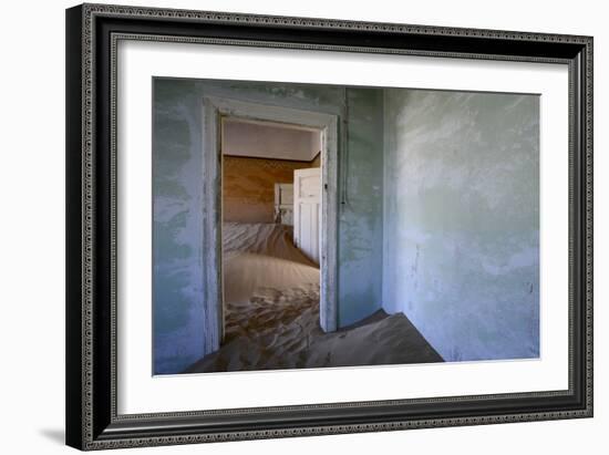 Abandoned House Full of Sand. Kolmanskop Ghost Town, Namib Desert Namibia, October 2013-Enrique Lopez-Tapia-Framed Photographic Print