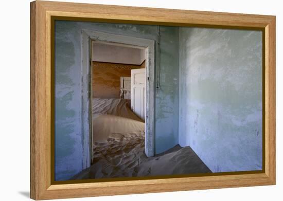 Abandoned House Full of Sand. Kolmanskop Ghost Town, Namib Desert Namibia, October 2013-Enrique Lopez-Tapia-Framed Premier Image Canvas