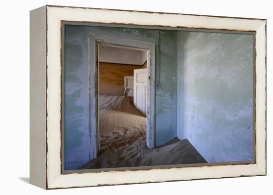 Abandoned House Full of Sand. Kolmanskop Ghost Town, Namib Desert Namibia, October 2013-Enrique Lopez-Tapia-Framed Premier Image Canvas