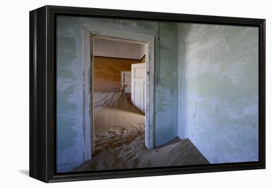 Abandoned House Full of Sand. Kolmanskop Ghost Town, Namib Desert Namibia, October 2013-Enrique Lopez-Tapia-Framed Premier Image Canvas