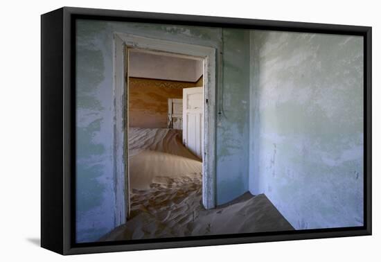 Abandoned House Full of Sand. Kolmanskop Ghost Town, Namib Desert Namibia, October 2013-Enrique Lopez-Tapia-Framed Premier Image Canvas