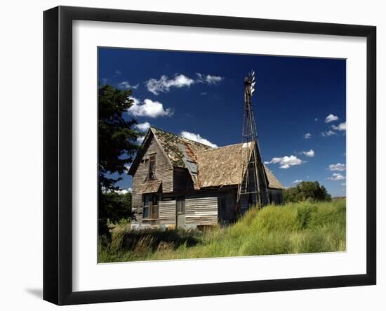 Abandoned House in a Field-null-Framed Photographic Print