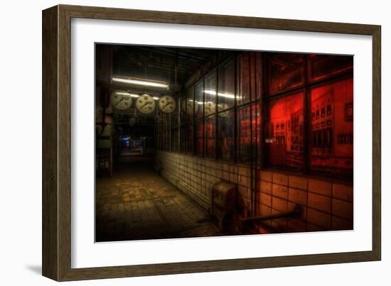 Abandoned Interior with Dials-Nathan Wright-Framed Photographic Print