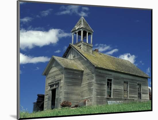 Abandoned School House in the Palouse, Washington, USA-William Sutton-Mounted Photographic Print