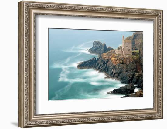 Abandoned tin mineshafts, Botallack Head, Cornwall, UK-Ross Hoddinott-Framed Photographic Print