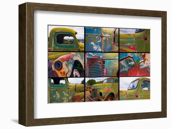 Abandoned trucks poster, Chloride, New Mexico-Mallorie Ostrowitz-Framed Photographic Print