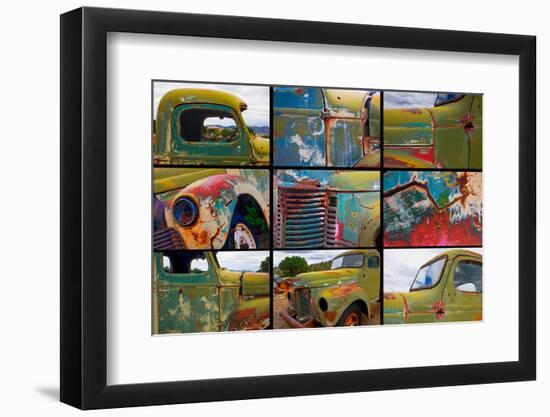 Abandoned trucks poster, Chloride, New Mexico-Mallorie Ostrowitz-Framed Photographic Print