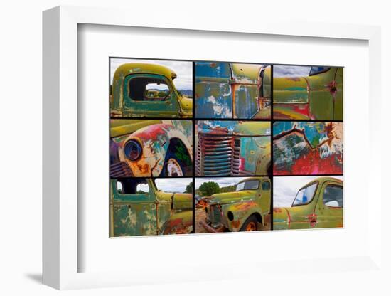 Abandoned trucks poster, Chloride, New Mexico-Mallorie Ostrowitz-Framed Photographic Print