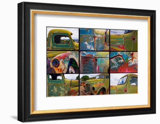 Abandoned trucks poster, Chloride, New Mexico-Mallorie Ostrowitz-Framed Photographic Print