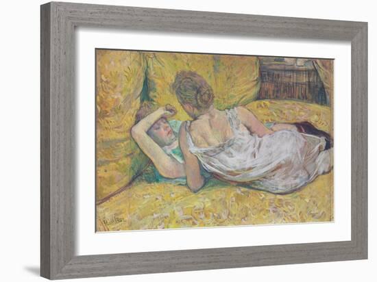 Abandonment (The Two Friends); L'abandon (Les Deux Amies), 1895 (Oil on Board)-Henri de Toulouse-Lautrec-Framed Giclee Print