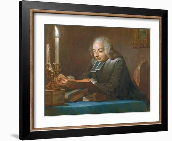 Abbe Jean-Jacques Huber, 1742-Maurice Quentin de La Tour-Framed Giclee Print