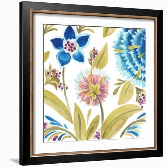 Abbey Floral Tiles VIII-June Erica Vess-Framed Art Print