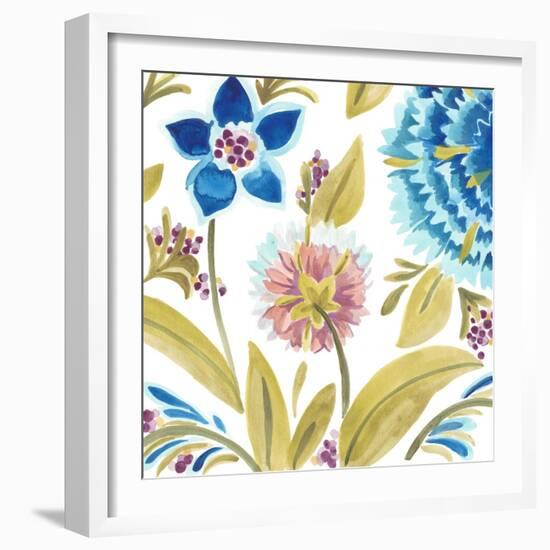 Abbey Floral Tiles VIII-June Erica Vess-Framed Art Print