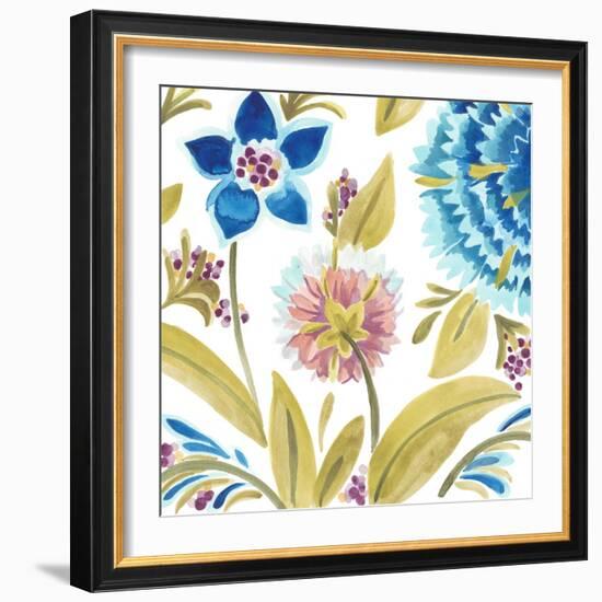 Abbey Floral Tiles VIII-June Erica Vess-Framed Art Print