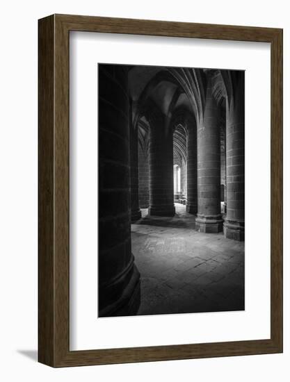 Abbey interior, Mont Saint-Michel monastery, Normandy, France-Russ Bishop-Framed Photographic Print