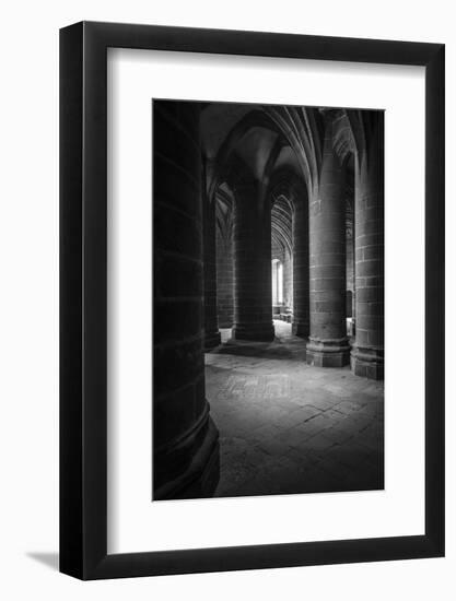 Abbey interior, Mont Saint-Michel monastery, Normandy, France-Russ Bishop-Framed Photographic Print