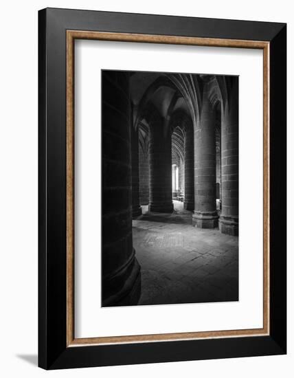 Abbey interior, Mont Saint-Michel monastery, Normandy, France-Russ Bishop-Framed Photographic Print