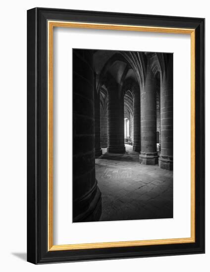 Abbey interior, Mont Saint-Michel monastery, Normandy, France-Russ Bishop-Framed Photographic Print