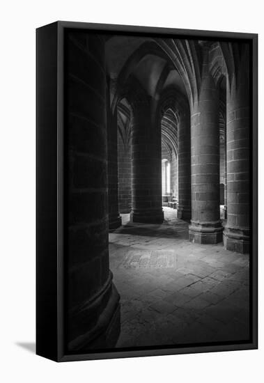 Abbey interior, Mont Saint-Michel monastery, Normandy, France-Russ Bishop-Framed Premier Image Canvas