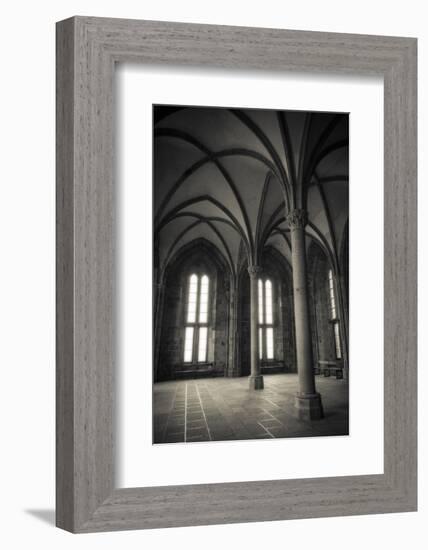 Abbey interior, Mont Saint-Michel monastery, Normandy, France-Russ Bishop-Framed Photographic Print
