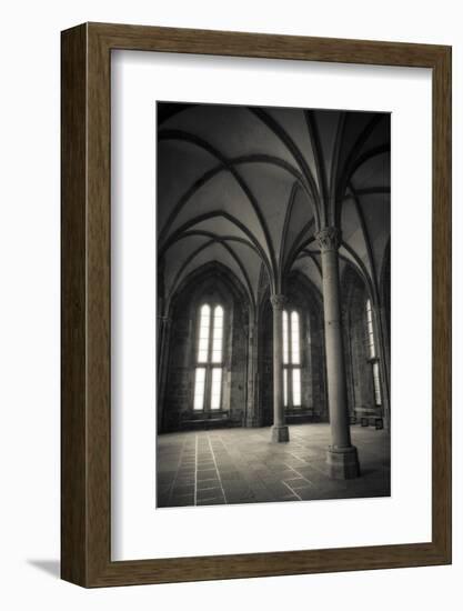 Abbey interior, Mont Saint-Michel monastery, Normandy, France-Russ Bishop-Framed Photographic Print