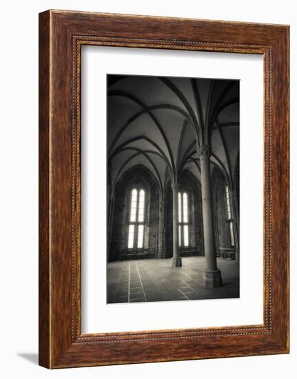 Abbey interior, Mont Saint-Michel monastery, Normandy, France-Russ Bishop-Framed Photographic Print