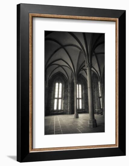 Abbey interior, Mont Saint-Michel monastery, Normandy, France-Russ Bishop-Framed Photographic Print