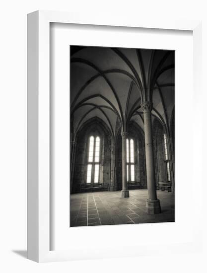 Abbey interior, Mont Saint-Michel monastery, Normandy, France-Russ Bishop-Framed Photographic Print