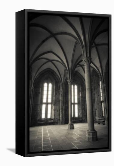 Abbey interior, Mont Saint-Michel monastery, Normandy, France-Russ Bishop-Framed Premier Image Canvas