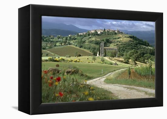 Abbey of Sant' Antimo, Tuscany. Hill Town of Castelnuovo Dell' Abate in Background-Joe Cornish-Framed Premier Image Canvas