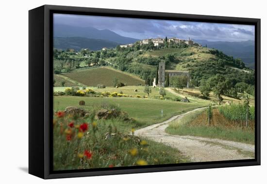 Abbey of Sant' Antimo, Tuscany. Hill Town of Castelnuovo Dell' Abate in Background-Joe Cornish-Framed Premier Image Canvas