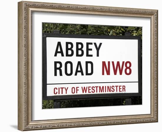 Abbey Road Is Home to the Famous Tone Studio Where the Beatles Songs Where Recorded and the Name of-David Bank-Framed Photographic Print