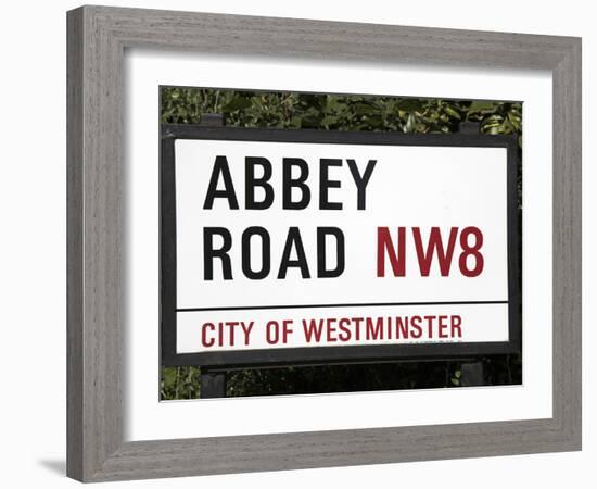 Abbey Road Is Home to the Famous Tone Studio Where the Beatles Songs Where Recorded and the Name of-David Bank-Framed Photographic Print