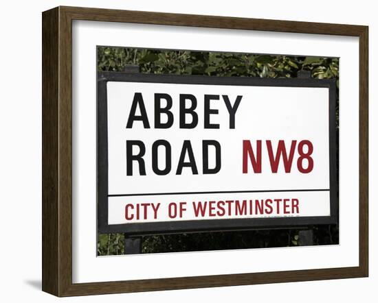 Abbey Road Is Home to the Famous Tone Studio Where the Beatles Songs Where Recorded and the Name of-David Bank-Framed Photographic Print