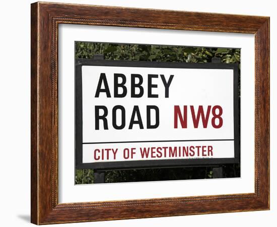 Abbey Road Is Home to the Famous Tone Studio Where the Beatles Songs Where Recorded and the Name of-David Bank-Framed Photographic Print