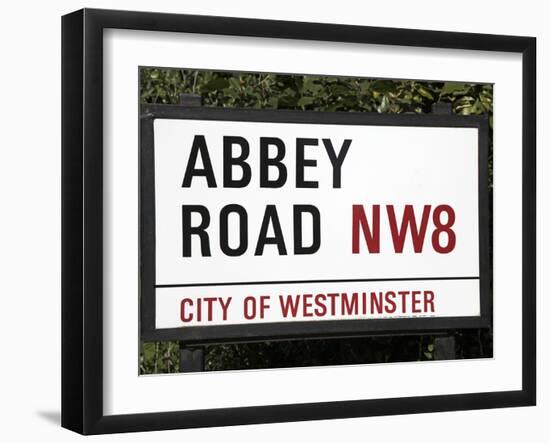 Abbey Road Is Home to the Famous Tone Studio Where the Beatles Songs Where Recorded and the Name of-David Bank-Framed Photographic Print